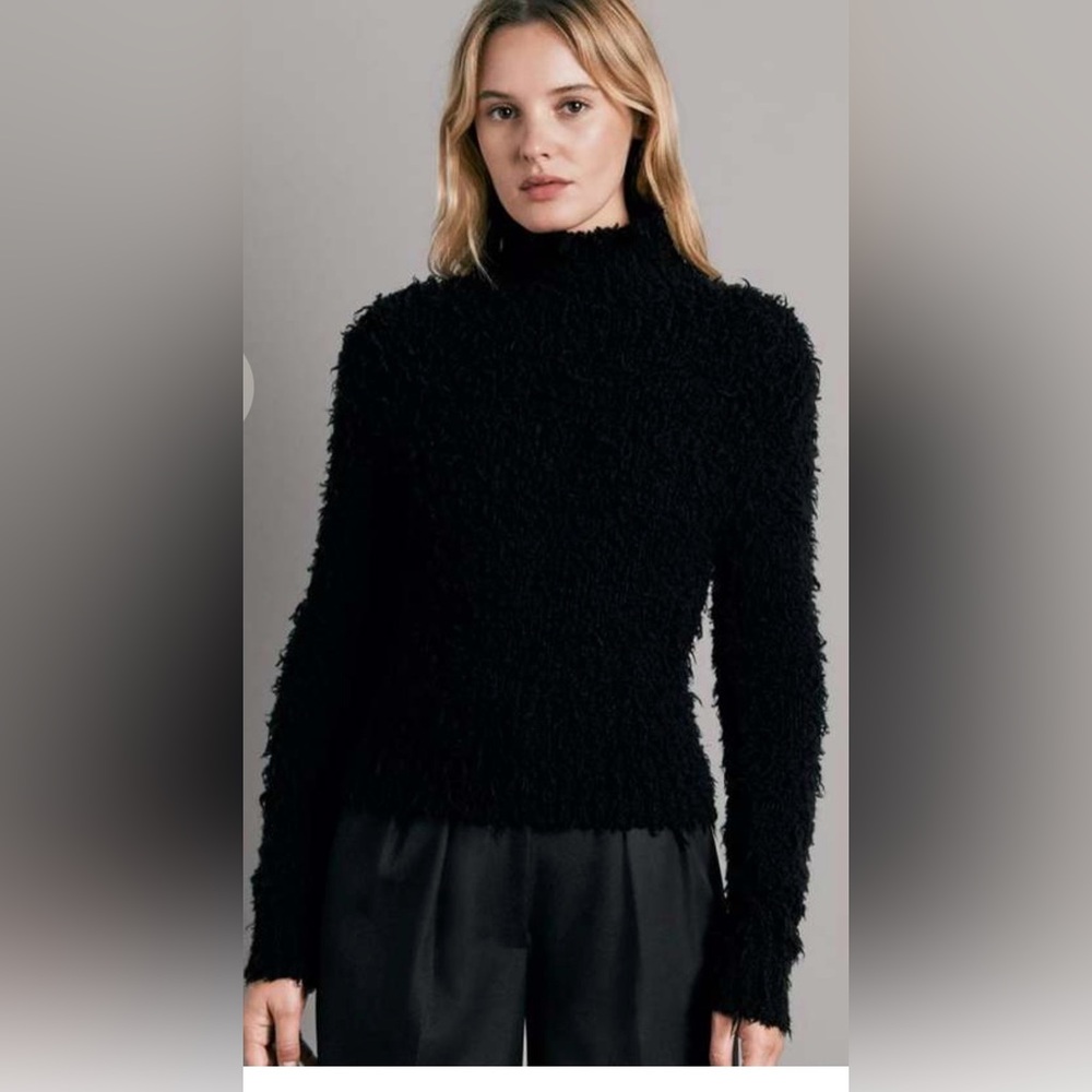 NWOT rag & bone Black Textured Turtleneck Sweater